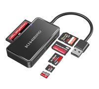 KiWiBiRD Lector de Tarjetas SD USB, Lector Tarjetas Memory Stick Pro Duo Compact Flash microSD M2 xD CF Compatible con PC portátil cámara, para Windows Linux macOS