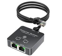 KiWiBiRD Switch ethernet 2 Puertos, duplicador ethernet 1 a 2, 1000Mbps