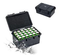 KIWIFOTOS 21700 Funda de Batería con Tapa, Resistente al Agua, Organizador de Batería, Funda Rígida, Capacidad para 24 Baterías con Agujero de Bloqueo, Contenedor de Batería a Prueba de Golpes