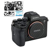 KIWIFOTOS - Calcomanías protectoras para el cuerpo de la cámara Sony A7R IV, antiarañazos, 3M, fibra de carbono, color negro, protector antideslizante