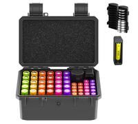 KIWIFOTOS Maletín de almacenamiento de batería con comprobador de batería, organizador de batería duro para 30 ranuras AA, 18 ranuras AAA, 10 ranuras para pilas de botón