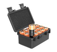 KIWIFOTOS Organizador de batería tipo D de 15 ranuras, resistente IP67, resistente al agua, LR20/D/AM1, soporte de pilas alcalinas para el hogar, camping, juguetes, radio, jardín (batería no incluida)