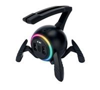 KIWIFOTOS Ratón elástico para juegos con puerto USB, soporte de cable de mouse con luz RGB antideslizante, diseño de araña