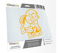 Kiwistar - Adhesivo para bebé - Amarillo - Adhesivo para conejito para niña - Baby on Board 15 cm - para coche, moto, bicicleta, tuning