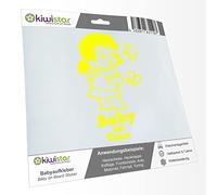 Kiwistar - Adhesivo para bebé - Amarillo neón - Pegatinas de mariposa para niña - Baby on Tour 30 cm - para coche, moto, bicicleta, tuning