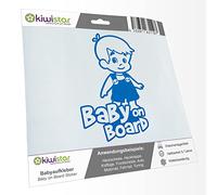 Kiwistar - Adhesivo para bebé - Azul - Pegatina para pantalones de peto para niño - Baby on Board 30 cm - para coche, moto, bicicleta, tuning