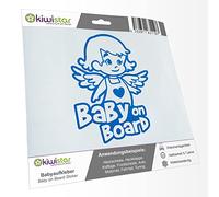 Kiwistar - Adhesivo para bebé, color azul, diseño de ángel de niña, 15 cm, para coche, moto, bicicleta, tuning
