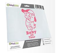 Kiwistar - Adhesivo para bebé, color rosa claro, diseño de perro joven, 30 cm, para coche, moto, bicicleta, tuning
