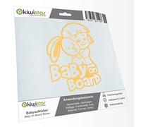 Kiwistar - Adhesivo para bebé - Crema - Adhesivo para conejito para niña - Baby on Board 15 cm - para coche, moto, bicicleta, tuning