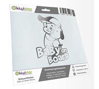 Kiwistar - Adhesivo para bebé - Cromo - Niño perro Cappy Sticker - Baby on Board 15 cm - para coche, moto, bicicleta, tuning