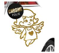 Kiwistar - Adhesivo para bebé - Oro cromado - Chica Ángel - sin texto deseado 15 cm - para coche, moto, bicicleta, tuning