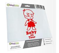 Kiwistar - Adhesivo para bebé - Rojo - Pantalones de peto para niño - Baby on Tour 30 cm - para coche, moto, bicicleta, tuning
