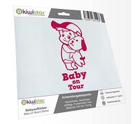 Kiwistar - Adhesivo para bebé - Rosa - Niño perro Cappy Sticker - Baby on Tour 15 cm - para coche, moto, bicicleta, tuning