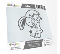 Kiwistar - Adhesivo para coche Baby on Board - Gris - Conejita - Sin Texto Deseado 24cm - Calcomanía para bicicleta, vehículo, camión, SUV