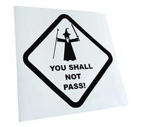 Kiwistar - Adhesivo para el coche - Negro - 10 x 10 cm You shall not pass! - Adhesivo para luna trasera de coche, camión, moto, camión - Pegatina exterior autoadhesiva tuning accesorios para ventanas