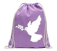 kiwistar paloma de la Paz divertido Mochila deportivo para Fitness. gimnasio para el Shopping de Algodón con cordón, Unisex adulto, Lavándula, 37 x 46cm