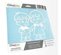 Kiwistar - Pegatina para bebé - Blanco mate - Adhesivo para hermanos jóvenes y niñas - sin texto deseado 15 cm - para coche, moto, bicicleta, tuning