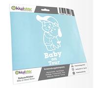 Kiwistar - Pegatina para bebé - Blanco - Pegatinas para perro joven - Baby on Tour 30 cm - para coche, moto, bicicleta, tuning