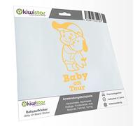 Kiwistar - Pegatina para bebé - crema - Pegatinas para perro joven - Baby on Tour 20 cm - para coche, moto, bicicleta, tuning