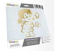 Kiwistar - Pegatina para bebé - Cromo dorado - Pegatina de mariposa para niña - sin texto deseado 15 cm - para coche, moto, bicicleta, tuning