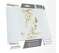 Kiwistar - Pegatina para bebé - Cromo dorado - Pegatinas para perro joven - Personalizado con texto deseado + en la tabla de 15 cm - para coche, moto, bicicleta, tuning