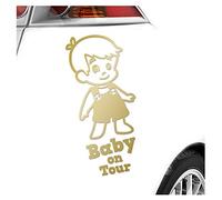 Kiwistar - Pegatina para bebé - Oro - Pegatina para pantalones de peto para niño - Baby on Tour 15 cm - para coche, moto, bicicleta, tuning