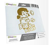 Kiwistar - Pegatina para bebé - oro - Pegatinas de mariposa para niña - Baby on Board 24 cm - para coche, moto, bicicleta, tuning