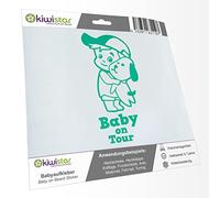 Kiwistar - Pegatina para bebé - Turquesa - Pegatinas para perros jóvenes - Baby on Tour 24 cm - para coche, moto, bicicleta, tuning