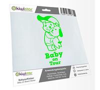 Kiwistar - Pegatina para bebé - Verde neón - Pegatinas para perro joven - Baby on Tour 15 cm - para coche, moto, bicicleta, tuning