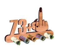 KIWISTAR UG - Dedo de mujer - Regalo de dinero - dedo medio 73 + 1 regalo para 74 cumpleaños - Aniversario - Niño - Boda - Fiesta - Regalos divertidos de madera para mujer y hombre