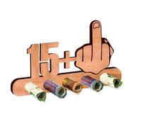 KIWISTAR UG - Mannfinger - Regalo de dinero - dedo medio 15 + 1 regalo para el 16º cumpleaños - Aniversario - Niño - Boda - Fiesta - Regalos divertidos de madera para mujer y hombre