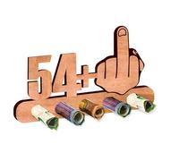 KIWISTAR UG - Mannfinger - Regalo de dinero - dedo medio 54 + 1 regalo para 55 cumpleaños - Aniversario - Niño - Boda - Fiesta - Regalos divertidos de madera para mujer y hombre