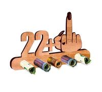 KIWISTAR UG - Regalo de dinero - dedo de mujer - dedo medio 22 + 1 regalo para el 23 cumpleaños - Regalos divertidos de madera para mujer y hombre - Aniversario - Niño - Boda - Fiesta