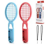 Kiwitatá - 1 par de Raquetas de Tenis compatibles con Nintendo Switch Joy-con Controller Holder para Mario Tennis Aces Game (Azul + Rojo)