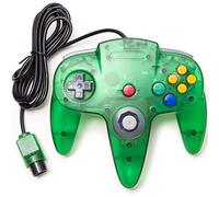 KIWITATA Controlador clásico N64, control remoto retro N64 con cable para juegos de consola de videojuegos del sistema N64, color verde claro
