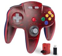 KIWITATA - driver inalámbrico N64 para consola de interruptores, 2.4 GHZ recargable N64 mando a distancia inalámbrico compatible con el sistema N64, Raspberry Pi, MAC, PC Windows 7,8,10,11