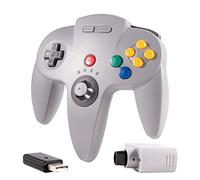 KIWITATA Wireless N64 Controller Compatible with Switch/Lite/OLED, 2.4GHZ N64 Remote Wireless Switch Game Joystick Controller Gamepad for N64 /Switch Console, Raspberry Pi, PC Windows 7,8,10,11 Gray