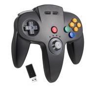 KIWITATA Wireless USB N64 Controller for Switch Games, 2.4ghz Rechargeable Wireless Remote Joystick Game Controller for Switch/Switch Lite/Switch OLED, MAC, PC Windows 7,8,10,11 Black