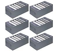 kiximay Organizador Armario 6 pcs Organizador Cajones Plegable, Organizador Armario Ropa para Almacenar Jeans Pantalones, Suéter, Organizador Camisetas 7 cuadrículas 34cm*17cm*12cm