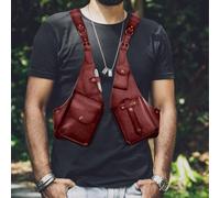 Kixolazr Arnés antirrobo de,Arnés antirrobo para hombres de | Bolsa de hombro doble Cosplay medieval,Bolsa de funda ajustable para exteriores, bolsillo tipo billetera con correa para las axilas,