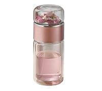 Kixolazr Botella de agua de vidrio,Botella infusora de té,Taza de té con aislamiento de doble capa | Botella de té con separación de agua y té para té suelto, té de flores, viaje a casa