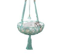 Kixolazr Cama oscilante para Gatos Tejida a Mano, Cama oscilante para Gatos para Dormir - Hamaca para Dormir con Ventana para Gatos | Estantes de Seguridad para Gatos con Almohadilla para