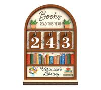 Kixolazr Contador de Lecturas del Año | Soporte Decorativo de Madera para Estantería - Contador de Libros Leídos,Para Miembros De Clubes De Lectura Estudiantes Profesores Escritores Y Amantes