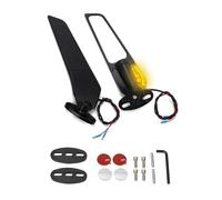 Kixolazr Espejo retrovisor para motocicleta, con luces intermitentes, con deflectores, indicadores de luz de marcha para viajes, desplazamientos, entrega de paquetes, conducción diaria
