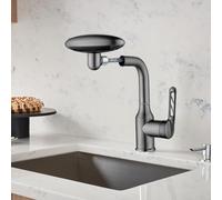 Kixolazr Grifo De Agua, Grifo De Lavabo Monomando, Diseño Con 4 Modos Y Caño Giratorio 360° Para Lavado De Manos, Cepillado Y Limpieza Facial