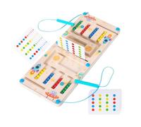 Kixolazr Juego de cuentas de cuatro colores, juguetes de cuentas de tablero lógico,Juegos de mesa apilables de madera Juguetes de cuentas | Juego de rompecabezas Rompecabezas Clasificación de juguetes