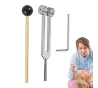 Kixolazr Solfeggio - Juego de diapasones de aleación de aluminio de 128 Hz, diapasones de aleación de aluminio, incluye martillo de diapasón para relajación, yoga