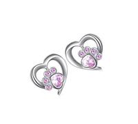 KIXZSAZ 1 par de pendientes de mujer con diamantes imitación pata, pendientes tuerca adorables portátiles para fiesta, regalo joyería para decoración orejas acero para mujer, Rosa