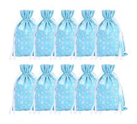 KIXZSAZ 10 unids/set reutilizable cordón grandes sacos de Navidad bolsas de papel regalo bodas PET sacos Navidad reutilizables 5/10 Uds grande, D