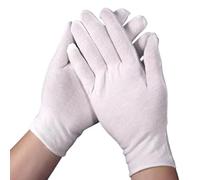 KIXZSAZ 12 pares de guantes de algodón Para blanco para mujer, manopla de trabajo suave, guante suave, Protector de manos, inspección, joyería, reparación de automóviles, medio y grueso, XL